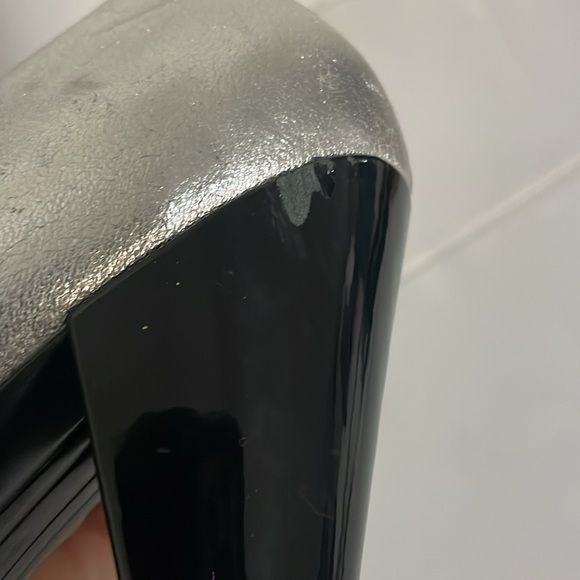 Rare silver leather Stella Luna v cut booties heels 38 - Picture 10 of 13